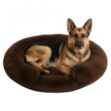 Imagem de Rkrouco Cama de cachorro fofa, calmante, para cães grandes, aquecendo, redondo, pequeno, médio, para animais de estimação, colchão aconchegante para gatos, canil, canil, gatinhos, tapete de dormir (G