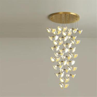 Imagem de Contemporâneo Girar Pendente Lâmpada LED Moda Criatividade Sala de Estar Restaurante Quarto Villa Hotel Edifício Duplex Candelabro (C A 28 luzes)