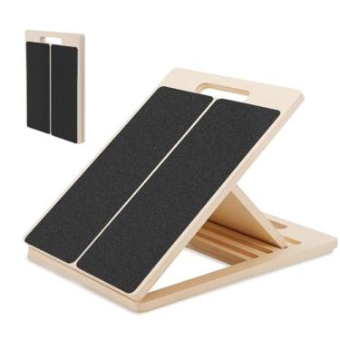 Imagem de Placa Inclinada, Preto, Rampa de Alongamento para Fisioterapia, Altura Ajustável, Alongamento, 4 Inclinações Ajustáveis 20°/30°/35°/40