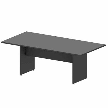 Imagem de Mesa Reunião 8 Lugares 200x100cm Retangular Executiva com Pé Painel para Escritório Corporate Preto
