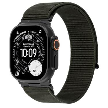 Imagem de Pulseiras de nylon esportivas compatíveis com Apple Watch Ultra 2/Ultra séries 10/9/8/SE/7/6/5/4/3 de 49 mm, 46 mm, 45 mm, 44 mm e 42 mm