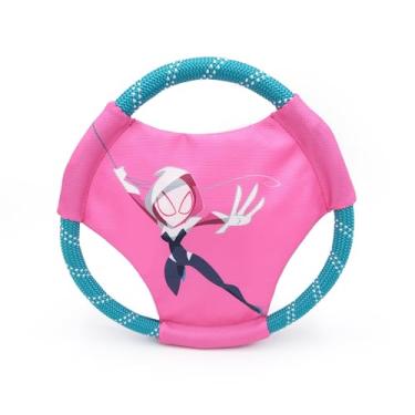 Imagem de ZippyPaws Marvel Rope Gliderz – Brinquedo durável para cães ao ar livre, disco voador para animais de estimação, brinquedo de cachorro frisbee macio para jogar e pegar – Spider-Gwen