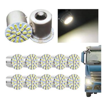 Imagem de Kit 10 Lampada 22 Led Ba15S 1 Polo 3014 24V At Branca