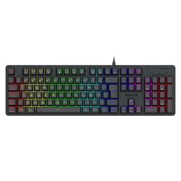 Imagem de Teclado Membrana Gamer Redragon Netherbane Rainbow Full Size Preto - K521-R