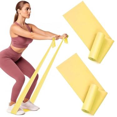 Imagem de Conjunto de 2 faixas de resistência, faixas elásticas sem látex para parte superior e inferior do corpo, treinamento de força sem pesos, ideal para fisioterapia, pilates, reabilitação, fitness