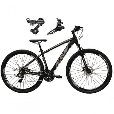 Imagem de Bicicleta Aro 29 Ksw Xlt Alumínio 24v Câmbios Shimano Garfo Suspensão - Preto/prata Tam.19