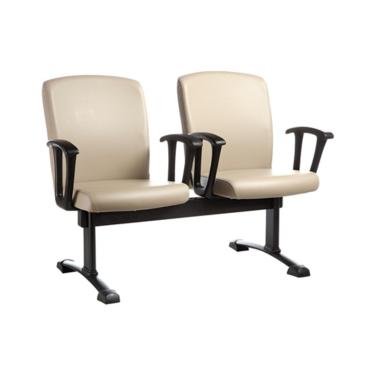 Imagem de Cadeira Diretor em longarina com 2 lugares Linha Alpha Bege