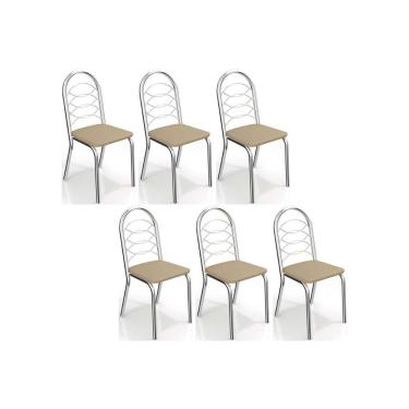 Imagem de Kit 6 Cadeiras Sala Jantar Holanda C009 6 Un Cromada-nude 16 - Kappesberg
