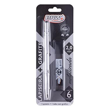 Imagem de Lapiseira Metalizada Prata + Grafite 2.0mm, BRW