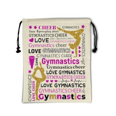 Imagem de Bolsa de aderência de ginástica para ginastas bolsa de cordão de ginástica bolsa de atleta, Gymnast off-white, 9.25" x 12" (Pack of 1)