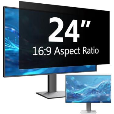 Imagem de Filtro de tela de privacidade de computador de 24 polegadas para monitor widescreen com proporção de 16:9, proteção para os olhos, proteção contra luz azul, proteção contra luz azul e protetor