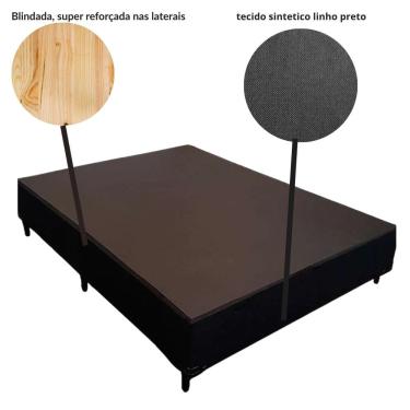 Imagem de Base Cama Box Casal Blindada - 138x188x42