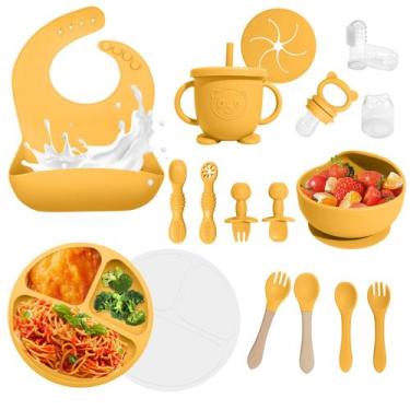 Imagem de Conjunto de alimentação para bebês Catvegue, 17 peças de silicone sem 
