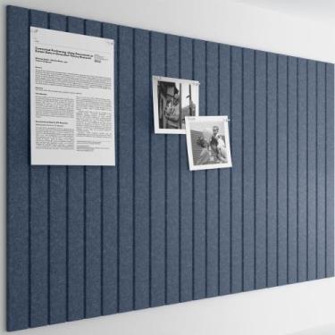 Imagem de Cork Board Bumusty Felt Bulletin Board Tiles, pacote com 6 peças, azul