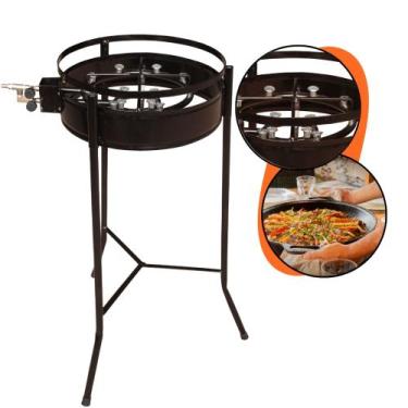 Imagem de Fogareiro Duplo 12 Caulins Á Gás Para Disco Tripé Portátil Fogão Pés A