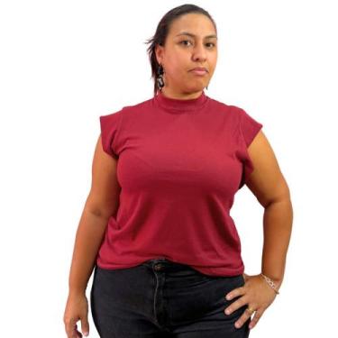 Imagem de Muscle tee blusa de gola redonda plu size - KGENTE, Marsala, G2