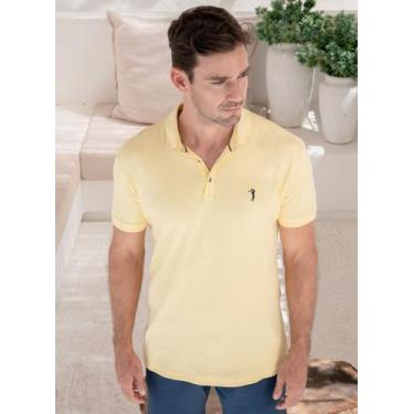 Imagem de Camisa Polo Aleatory Lisa Algodão Pima Amarela Clara, Amarelo claro, M