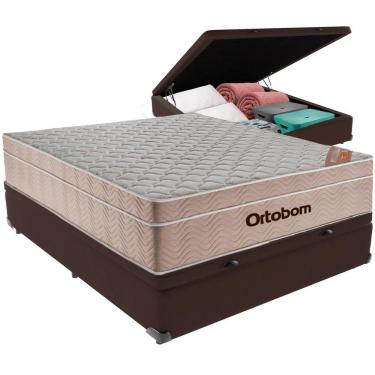 Imagem de Cama Box Baú E Colchão Airtech Springpocket Molas Ensacadas Viúvo Ortobom Viúvo Marrom
