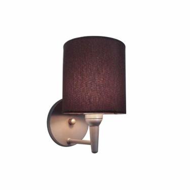 Imagem de Arandela Cilíndrica Vivare Md-2009 Base Cinza Cúpula Em Tecido - Bivolt Cinza-café 127/220v