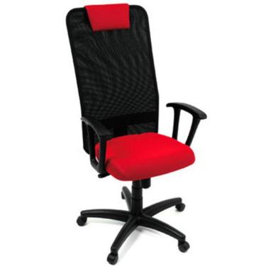 Imagem de Cadeira Presidente Apoio De Cabeça Linha Tela Mesh Vermelho