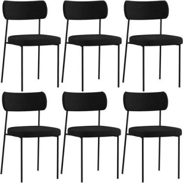 Imagem de Kit 06 Cadeiras Decorativas Estofadas Para Sala De Jantar Melina L02 P