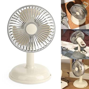 Imagem de AYNEFY Ventiladores Elétricos Portátil Fã de Mesa Vintage Portátil para Sala de Aula de Escritório Em Casa Simples Carregando fã Little Com Capa Removível Ideal para Uso Com Mesa de Vintage Pequena