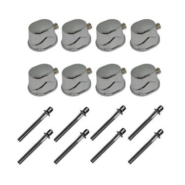 Imagem de Kit 8 Canoas Tom Caixa Cromo 19.4 + 8 Parafusos 51 X 6Mm M6