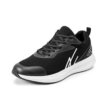 Imagem de NY Threads Tênis de corrida masculino, confortável, leve e casual, Preto/branco, 40