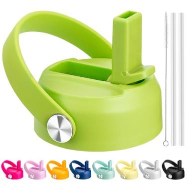 Imagem de Bluwing Tampa de canudo para Hydro Flask boca larga 32 1,134 g, tampas com canudo para Hydroflask 12 16 18 567.0 g garrafas de água de boca larga, tampa de canudo de substituição (verde alga marinha