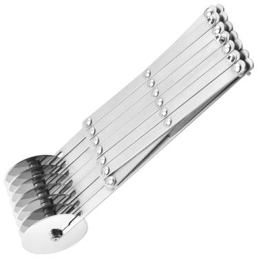 Imagem de LUMINFLY Cortador de massa de aço inoxidável de 7 rodas, divisor de massa ajustável, fatiador de pizza multirodas, cortador de massa resistente para assar, pastelaria, fondant e decoração de bolos
