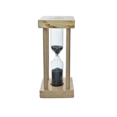 Imagem de Ampulheta De Vidro Com Base De Madeira 10 Minutos 11,5Cm