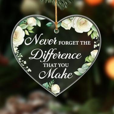 Imagem de Presentes de agradecimento, enfeites de Natal, despedida de despedida, adeus aposentadoria, presentes de agradecimento para colega de trabalho, chefe, amigo, nunca se esqueça da diferença de fazer