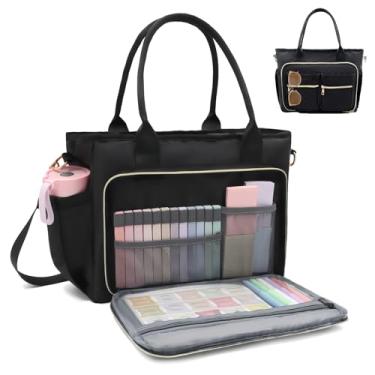 Imagem de Bolsa Bíblica Grande para Mulheres, Kit de Diário Bíblico Tudo em Um com 12 Marcadores e Abas Bíblicas, Materiais de Estudo, Bolsa de Igreja com Alça de Ombro, Um Presente Cristão para Mulheres