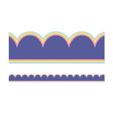 Imagem de Carson Dellosa We Stick Together Bordas roxas para quadro de avisos, 13 tiras de acabamento de borda recortada, bordas roxas para sala de aula para quadro de avisos, quadro branco, quadro de cortiça e