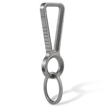 Imagem de KeyUnity KD00 Clipe de chaveiro mosquetão de titânio, fecho de chaveiro EDC de liberação rápida para homens e mulheres