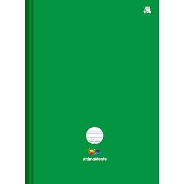 Imagem de Caderno Escolar Brochura 1 Materia 80 Folhas – Animamente Verde - Capa Dura e Pauta Ampliada.