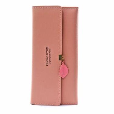 Imagem de Carteira Feminina com Fecho de Botão e Pingente-Feminino
