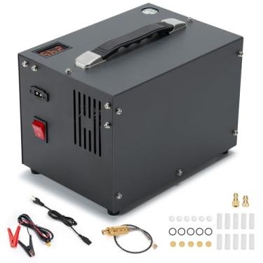 Imagem de Compressor de ar PCP com desligamento manual, 4500 psi/30 MPa, livre de água/óleo, alimentado por 12 V CC/120 V CA, sistema de resfriamento de ventilador, compressor PCP para rifle de ar, paintball e