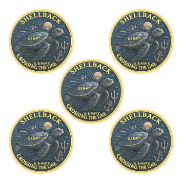 Imagem de U.S. Navy Shellback Crossing The Line Challenge Coin Military Veteran Gift (5 PCS)