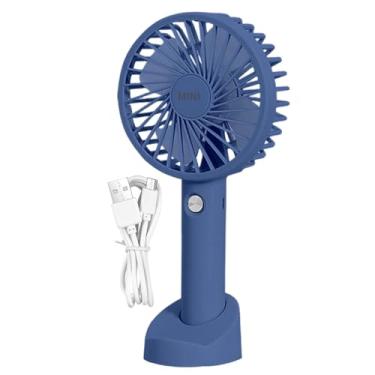 Imagem de Shakven ventilador portátil, ventilador portátil,Ventilador Pessoal com Base - Ventilador de mão portátil pessoal, ventilador de resfriamento pequeno de recarga de 3 velocidades com base, para casa,