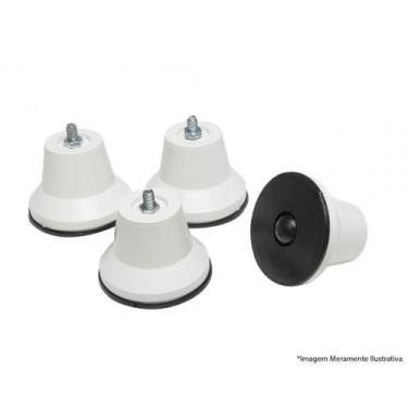 Imagem de Pe Geladeira/Fogao Plast Branco C/4Pcs Blister - Braslider