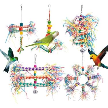 Imagem de Brinquedos de trituração para pássaros | Brinquedos de mastigar para pássaros, ferramenta de trituração de pássaros, suprimentos de escalada de papagaio para conure de arara calopsita