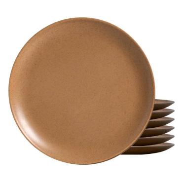 Imagem de Jogo De Pratos Sobremesa Cerâmica 6Pc 20Cm Organic Terracota