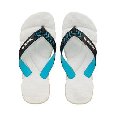 Imagem de Chinelo de Dedo Branco, Azul e Preto Power II  Havaianas, Branco, 41