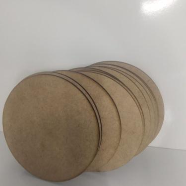 Imagem de Kit 50 Sousplats Redondo Cru Jogo Americano Copos Mesa Mdf