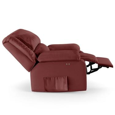 Imagem de Poltrona Do Papai Reclinável Melim Power Touch Sintético Pu Fh1 - D'rossi Cor Vermelho