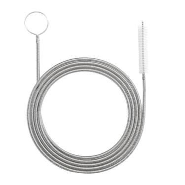 Imagem de DUSCOKE Escova de drenagem longa flexível de 154 cm, escova de limpeza de tubo de alimentação flexível de aço inoxidável de nylon, escovas elásticas e finas para tubos de mangueira, ferramenta de