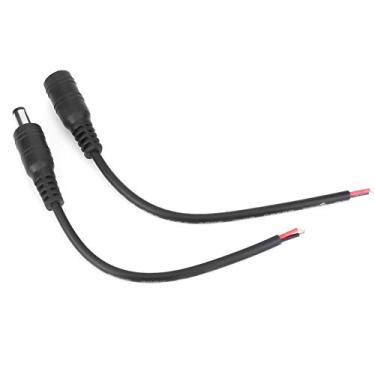 Imagem de Pacote com 5 cabos de conexão Langal 5,5 x 2,1 mm macho fêmea DC para câmera CCTV de fita LED (preto)