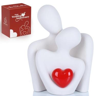 Imagem de Miniestátua de casal, suporte de TV, itens de decoração para sala de estar, escultura abstrata, bugigangas, decoração de casa, casais adoram peças de show de escritório - para quarto, presentes