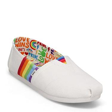 Imagem de TOMS Alpargata clássica sazonal feminina, Arco-íris branco, 6.5
